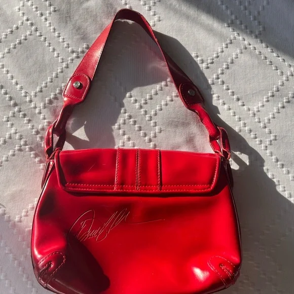 Donald J. Pliner Red Leather Shoulder Bag - Picture 2 of 7